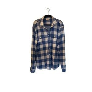 Blue and White Checkered Men's Shirt